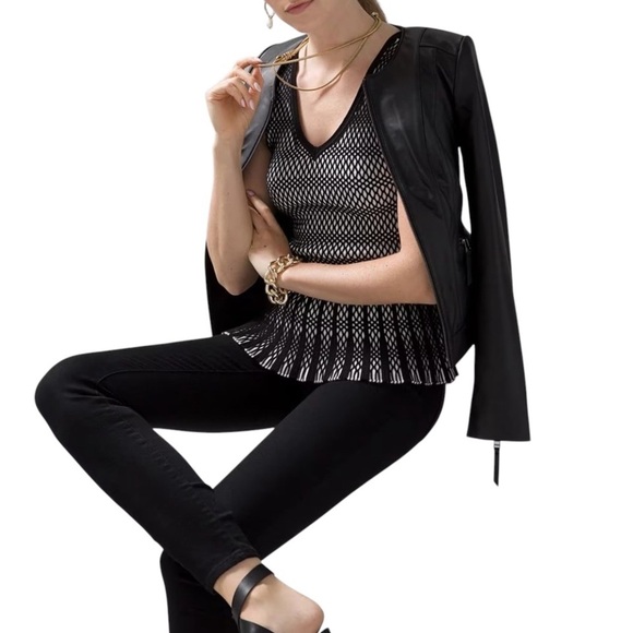 Black and White Mesh Sleeveless Whimsical Goth Top Black + White Sweater Tank - Picture 3 of 6